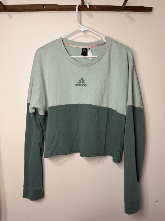 adidas Two-Tone‎ Mint and Forest Green Cropped Sweatshirt